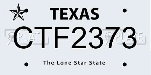 CTF2373 Texas License Plate