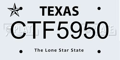 CTF5950 Texas License Plate