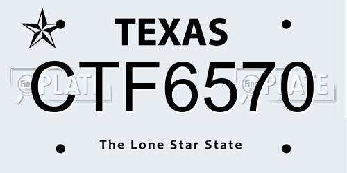 CTF6570 Texas License Plate