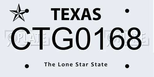 CTG0168 Texas License Plate