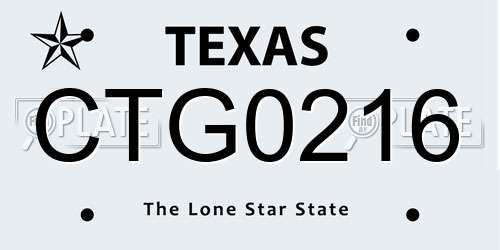 CTG0216 Texas License Plate