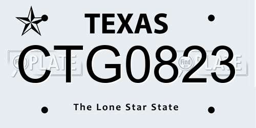 CTG0823 Texas License Plate