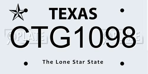 CTG1098 Texas License Plate