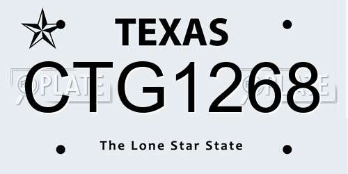 CTG1268 Texas License Plate