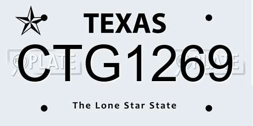 CTG1269 Texas License Plate