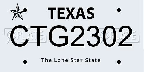 CTG2302 Texas License Plate