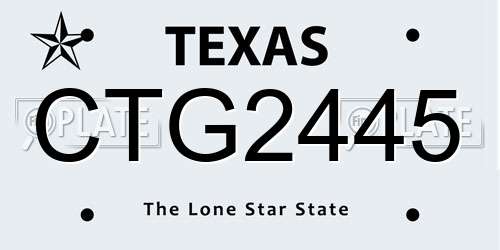 CTG2445 Texas License Plate