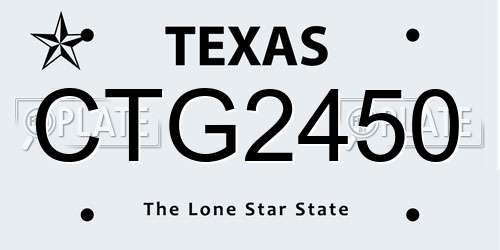 CTG2450 Texas License Plate