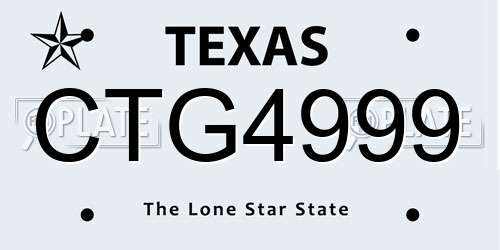 CTG4999 Texas License Plate