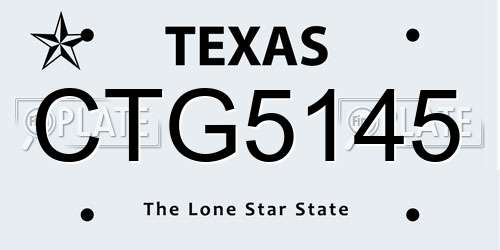 CTG5145 Texas License Plate