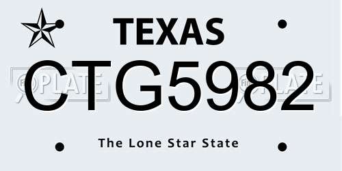CTG5982 Texas License Plate