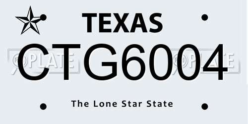CTG6004 Texas License Plate