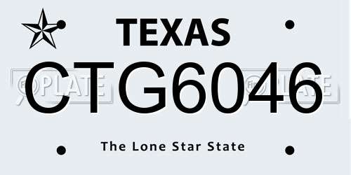 CTG6046 Texas License Plate
