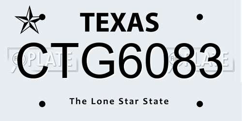 CTG6083 Texas License Plate