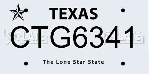 CTG6341 Texas License Plate