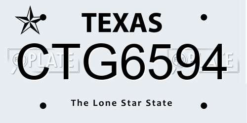 CTG6594 Texas License Plate