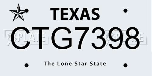 CTG7398 Texas License Plate