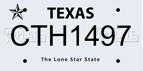 CTH1497 Texas License Plate