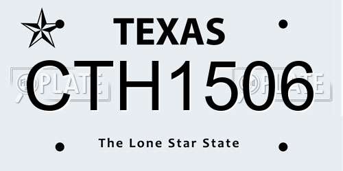 CTH1506 Texas License Plate