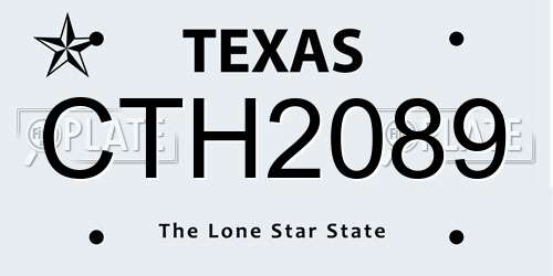 CTH2089 Texas License Plate