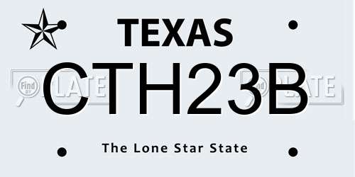 CTH23B Texas License Plate