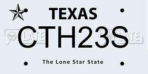CTH23S Texas License Plate
