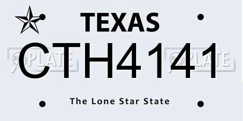 CTH4141 Texas License Plate
