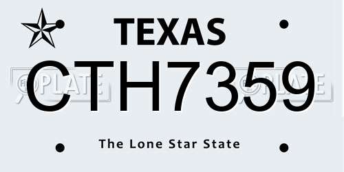 CTH7359 Texas License Plate