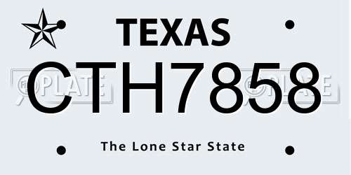 CTH7858 Texas License Plate