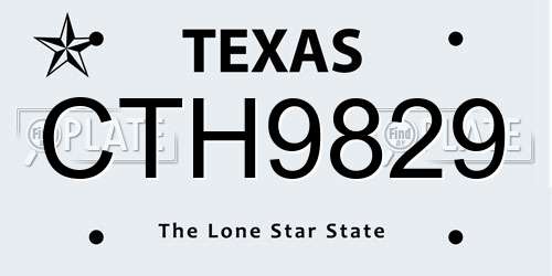 CTH9829 Texas License Plate