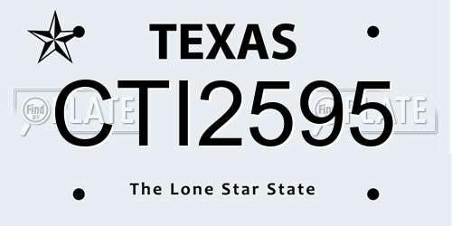 CTI2595 Texas License Plate