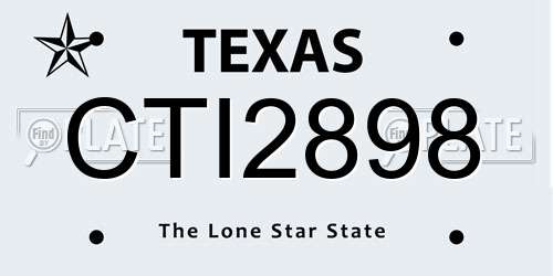 CTI2898 Texas License Plate