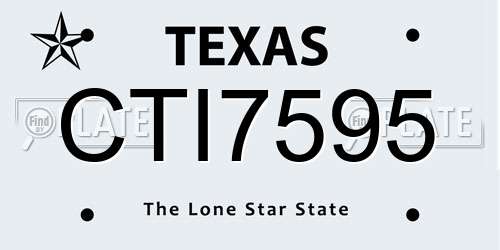 CTI7595 Texas License Plate