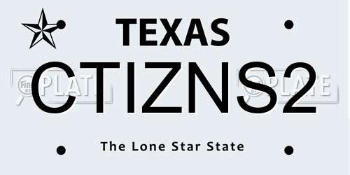 CTIZNS2 Texas License Plate