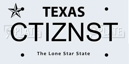 CTIZNST Texas License Plate