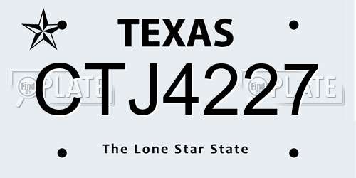 CTJ4227 Texas License Plate
