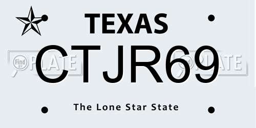 CTJR69 Texas License Plate