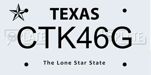 CTK46G Texas License Plate