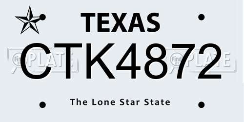 CTK4872 Texas License Plate