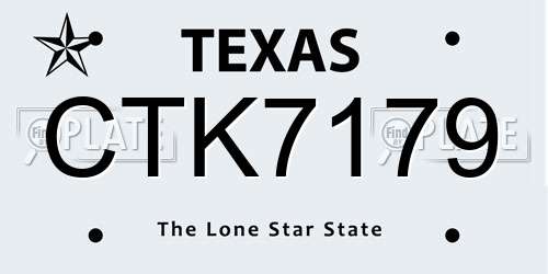 CTK7179 Texas License Plate
