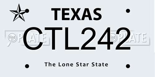 CTL242 Texas License Plate
