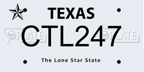 CTL247 Texas License Plate