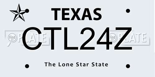 CTL24Z Texas License Plate
