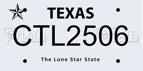 CTL2506 Texas License Plate