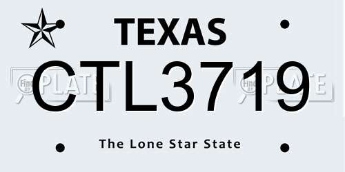 CTL3719 Texas License Plate