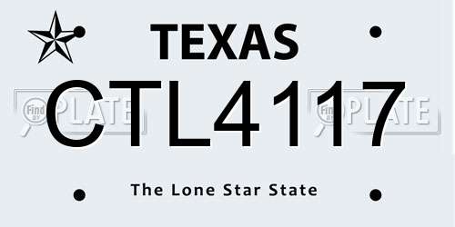 CTL4117 Texas License Plate