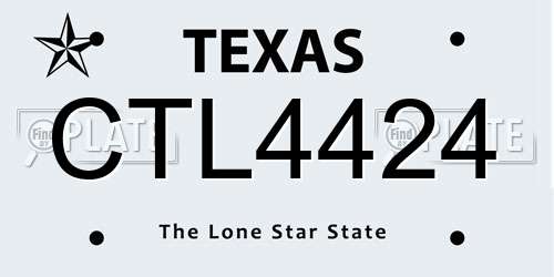 CTL4424 Texas License Plate