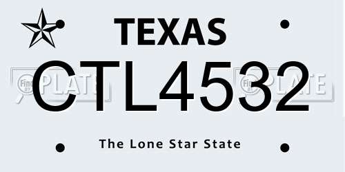 CTL4532 Texas License Plate