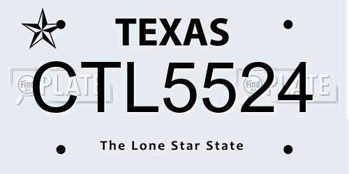 CTL5524 Texas License Plate