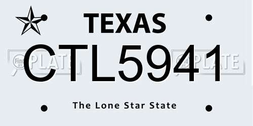 CTL5941 Texas License Plate